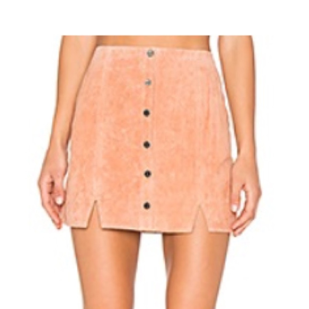 Suede mini skirt